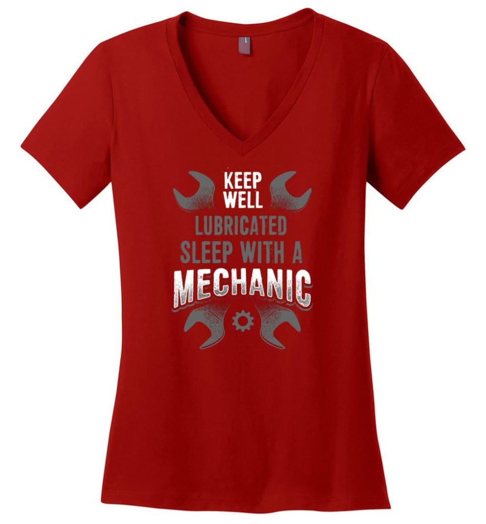 I’m A Mechanic I’d Call Your Mom Shirt Ladies V-Neck - Red / M