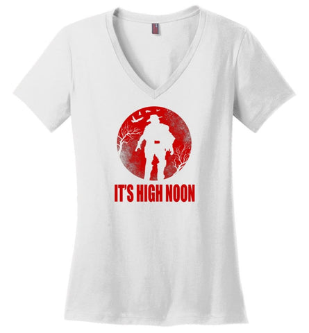 It’S High Noon Somewhere In The World T Shirt Mccree Shirt Overwatch Shirt Ladies V-Neck - White / M