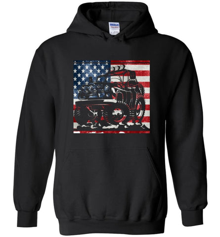 Jeep American Flag Shirt Vintage Jeep Hooded Sweatshirt jeep Christmas Hoodie - Black / M