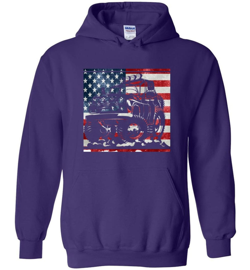 Jeep American Flag Shirt Vintage Jeep Hooded Sweatshirt jeep Christmas Hoodie - Purple / M