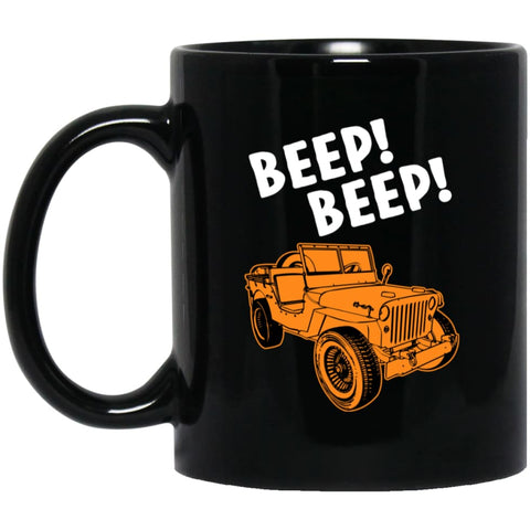 Jeep Beep Beep 11 oz Black Mug - Black / One Size - Drinkware