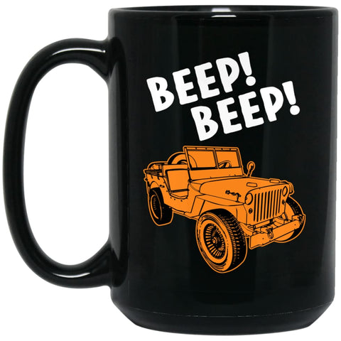 Jeep Beep Beep 15 oz Black Mug - Black / One Size - Drinkware