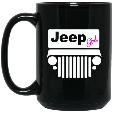 Jeep girl 15 oz Black Mug - Black / One Size - Drinkware