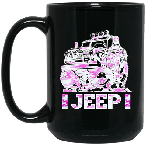 Jeep Girl Pink 15 oz Black Mug - Black / One Size - Drinkware