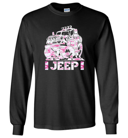 Jeep Girl T shirt Gift For Girl and Woman Who Love Jeep Truck Car Long Sleeve T-Shirt - Black / M