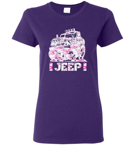 Jeep Girl T shirt Gift For Girl and Woman Who Love Jeep Truck Car Women Tee - Purple / M