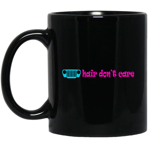 Jeep Hair Dont Care 11 oz Black Mug - Black / One Size - Drinkware