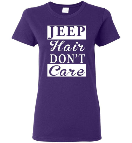 Jeep Hair Don’t Care Funny youth jeep shirt for Jeep owner or Lover Women Tee - Purple / M