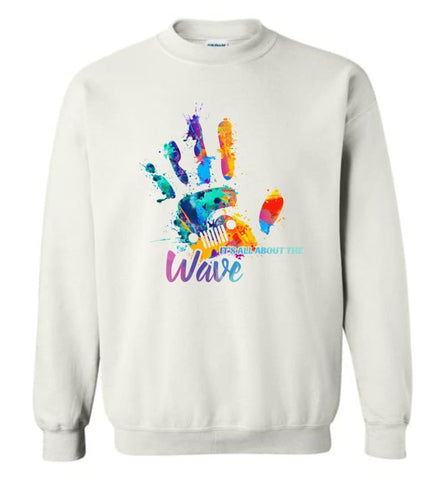 Jeep Hand Wave It’s All About Wave - Sweatshirt - White / M - Sweatshirt