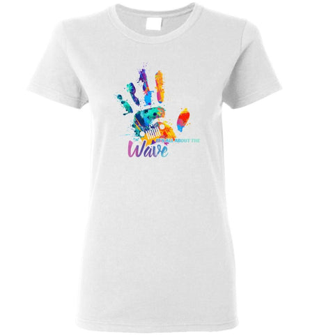 Jeep Hand Wave It’s All About Wave - Women Tee - White / M - Women Tee