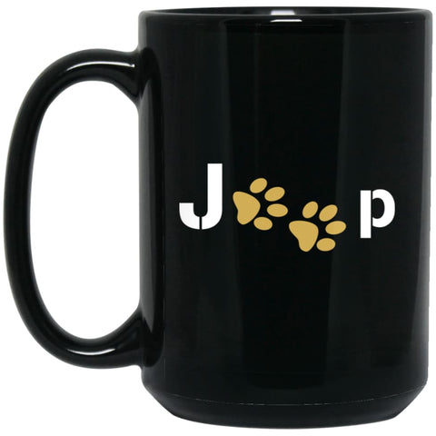 Jeep With Dog Paw 15 oz Black Mug - Black / One Size - Drinkware