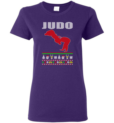 Judo Ugly Christmas Sweater Women Tee - Purple / M
