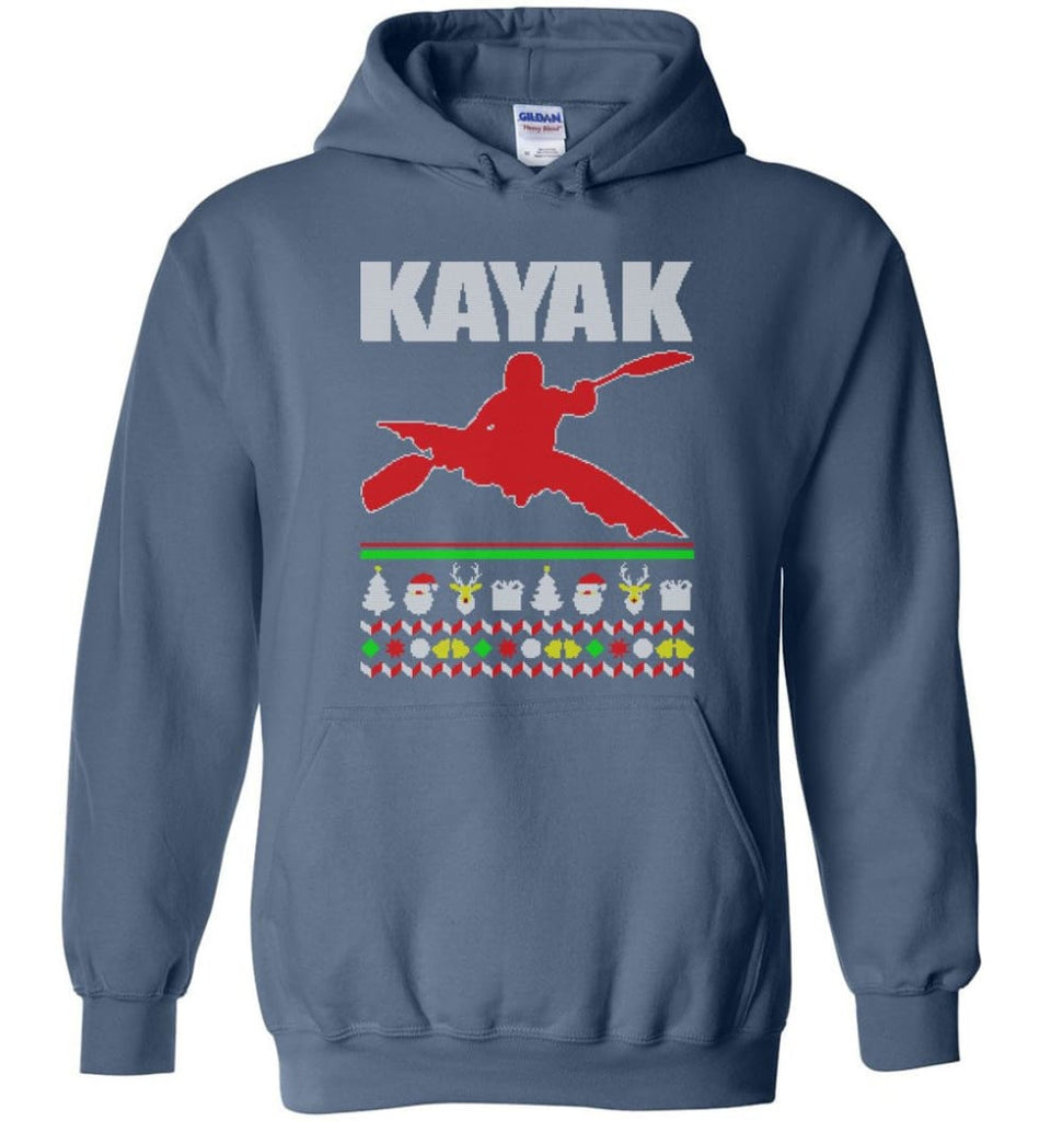 Kayak Ugly Christmas Sweater - Hoodie - Indigo Blue / M