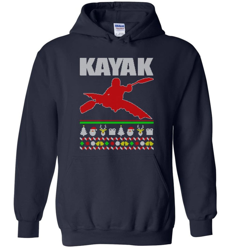 Kayak Ugly Christmas Sweater - Hoodie - Navy / M