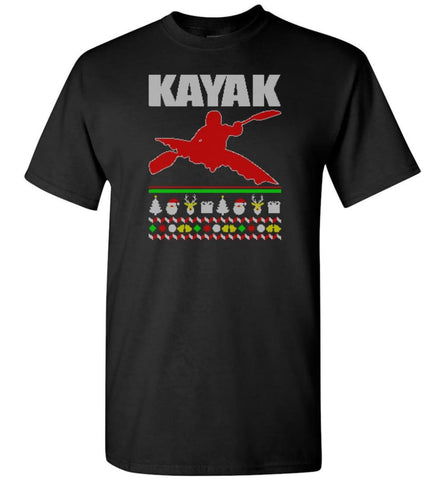 Kayak Ugly Christmas Sweater - Short Sleeve T-Shirt - Black / S