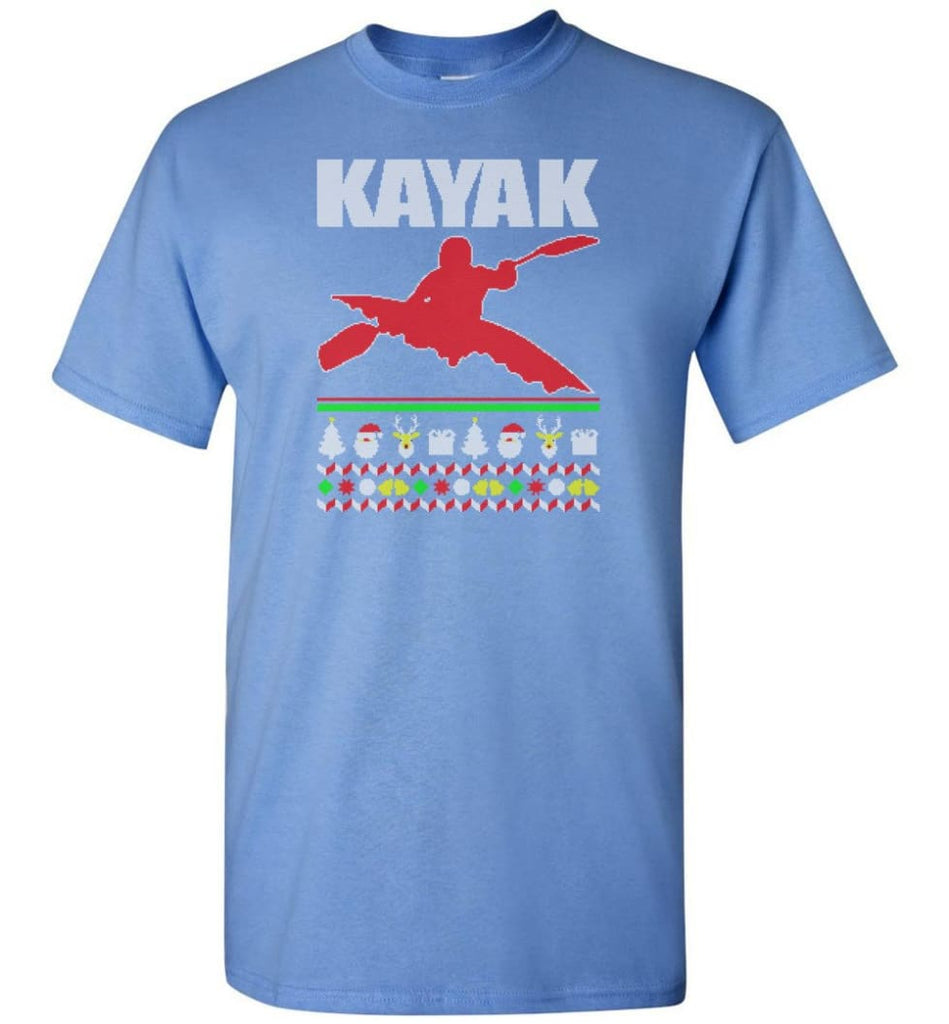 Kayak Ugly Christmas Sweater - Short Sleeve T-Shirt - Carolina Blue / S