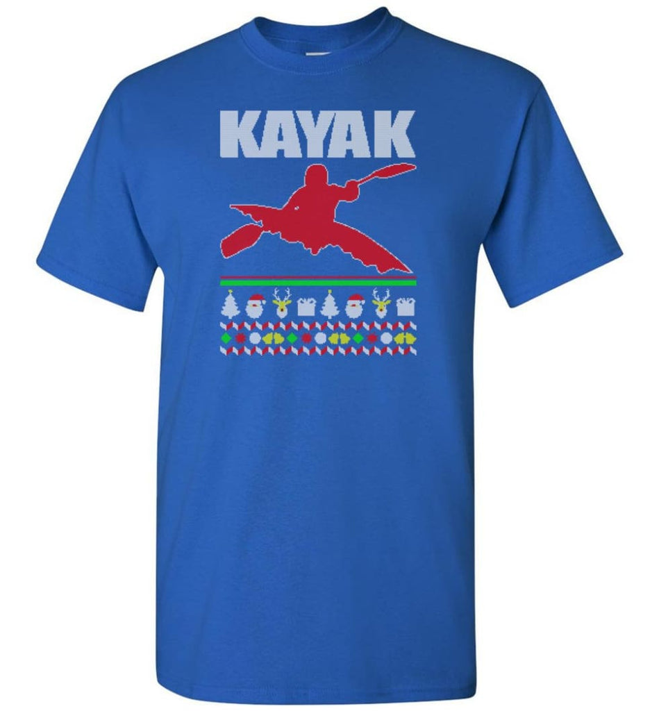 Kayak Ugly Christmas Sweater - Short Sleeve T-Shirt - Royal / S