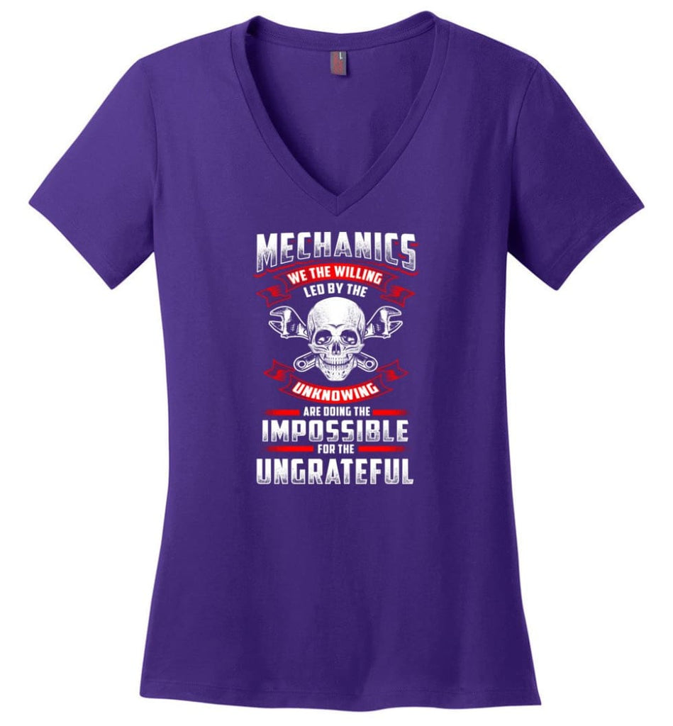 Keep Your The And Desk Job I Will Keep My Tools And Testicles Ladies V-Neck - Purple / M