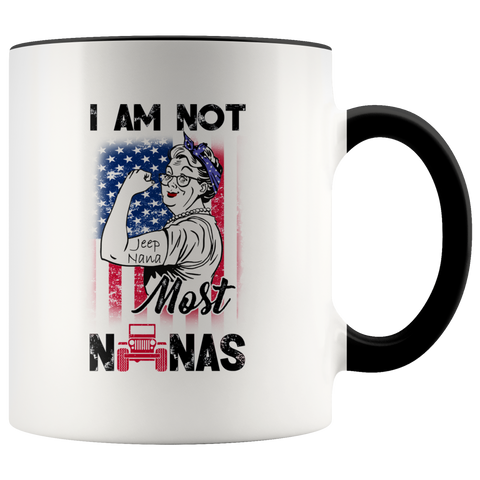 Jeep Nana Power American Grandmother Funny Jeep Lady Gift For Grandma Premium Accent Mug