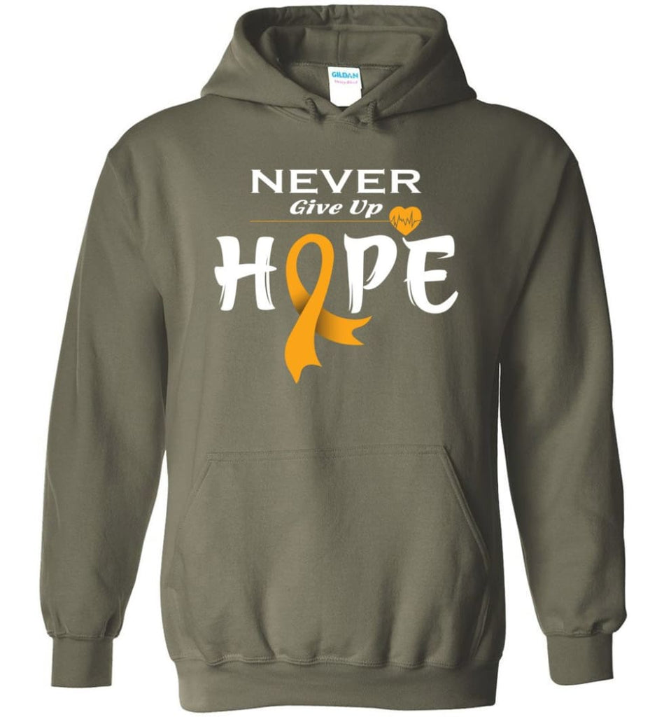 Kidney Cancer Awareness Never Give Up Hope Kidney Cancer Survivor Sweatshirt T-shirt and Hoodie - Military Green / M