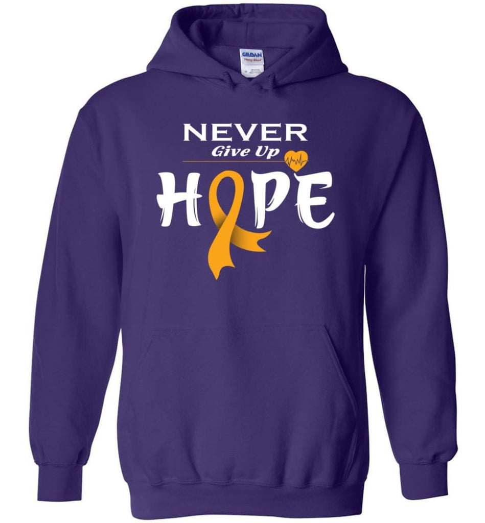 Kidney Cancer Awareness Never Give Up Hope Kidney Cancer Survivor Sweatshirt T-shirt and Hoodie - Purple / M