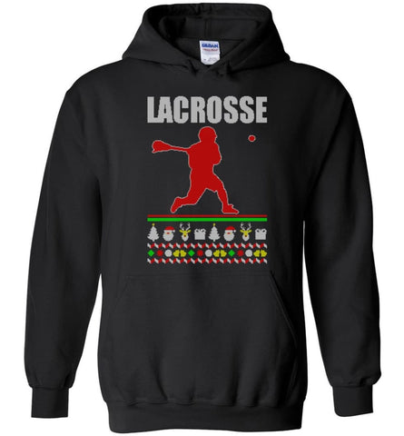 Lacrosse Ugly Christmas Sweater - Hoodie - Black / M
