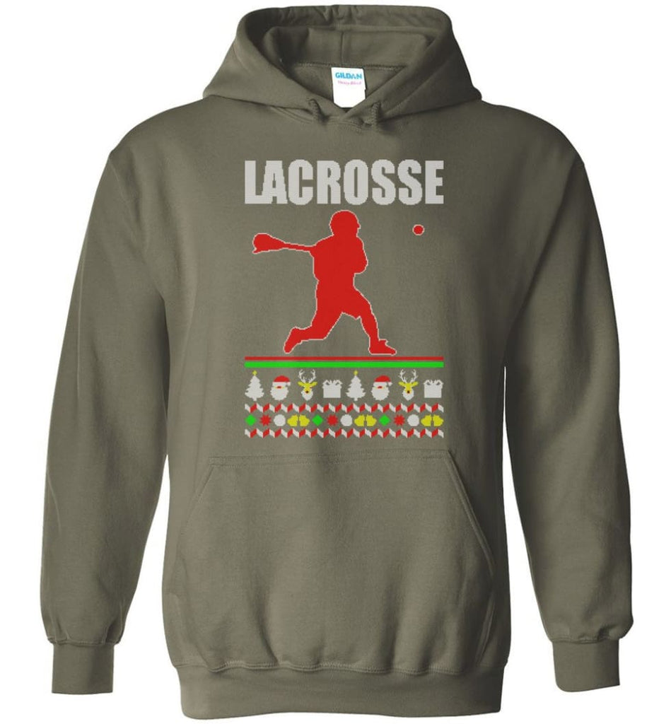 Lacrosse Ugly Christmas Sweater - Hoodie - Military Green / M