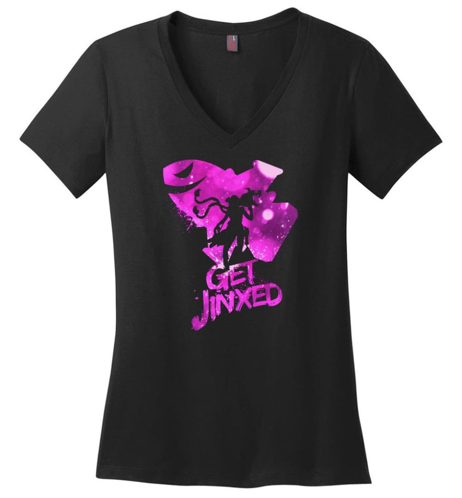 League video game Legends Get Jinxed T shirt for Lol Fans - Ladies V-Neck - Black / M