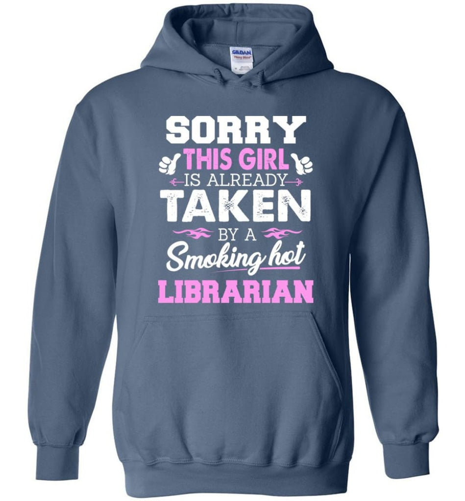 Librarian Shirt Cool Gift For Girlfriend Wife Hoodie - Indigo Blue / M