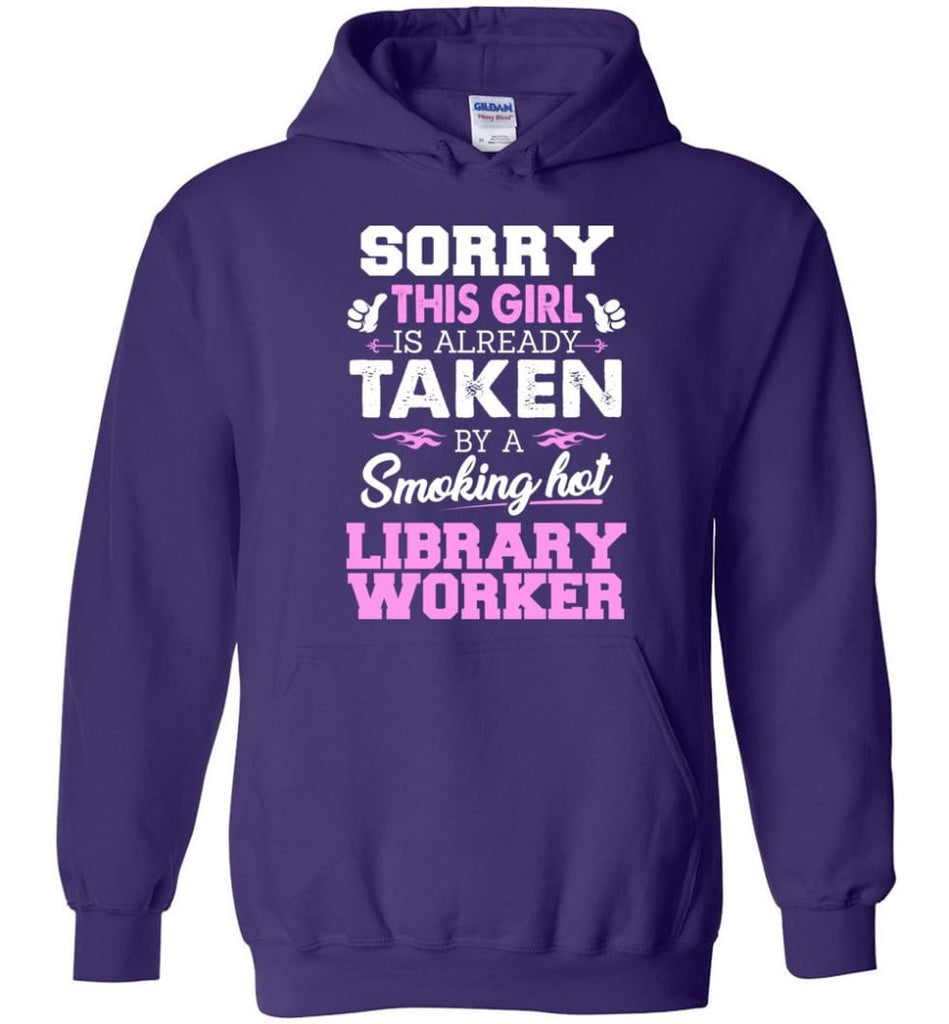 Library Worker Shirt Cool Gift for Girlfriend Wife or Lover - Hoodie - Purple / M