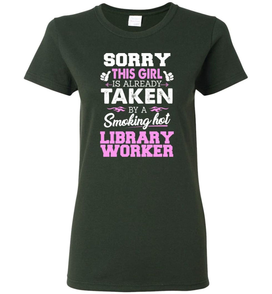 Library Worker Shirt Cool Gift for Girlfriend Wife or Lover Women Tee - Forest Green / M - 8
