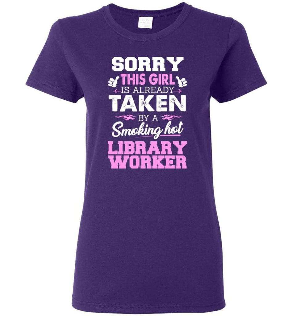Library Worker Shirt Cool Gift for Girlfriend Wife or Lover Women Tee - Purple / M - 8
