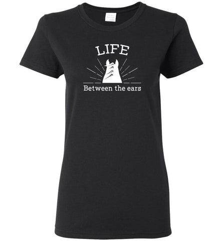 Life Between The Ears Horse Lovers Vintage - Women Tee - Black / M - Women Tee