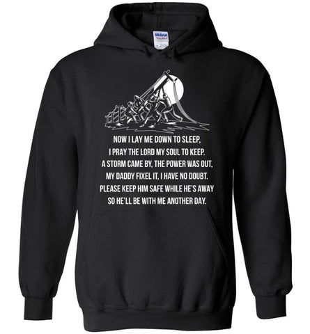 Lineman Dad Shirt Power Lineman Hoodies My Daddy Is A Lineman Shirt - Hoodie - Black / M