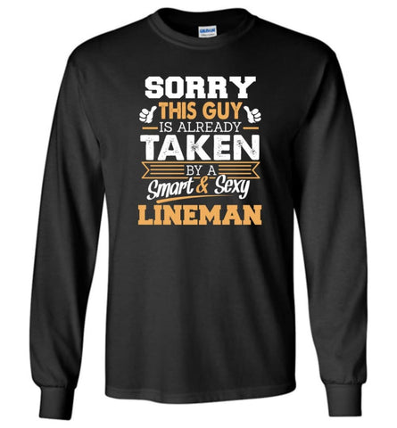 Lineman Gifts Men I Love My Lineman Shirts Lineman Hooded Sweatshirt and Long Sleeve T-Shirt - Black / M