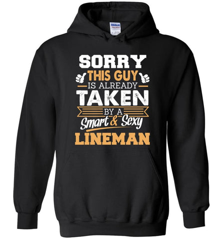 Lineman Gifts Men I Love My Lineman Shirts Lineman Hooded Sweatshirt and power lineman hoodies - Black / M