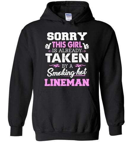 Lineman Shirts For Girlfriends Lineman Shirts For Womens Lineman Wife Hoodies Sweatshirt and Hooded - Black / M