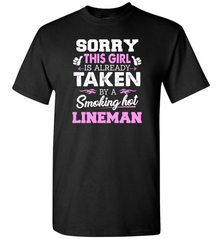 Lineman Shirts For Girlfriends Lineman Shirts For Womens Lineman Wife Hoodies Sweatshirt and T Shirt - Black / S