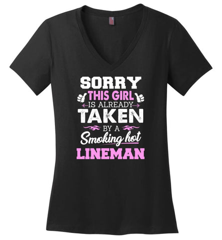 Lineman Shirts For Girlfriends Lineman Shirts For Womens Lineman Wife Hoodies Sweatshirt and V-neck - Black / M