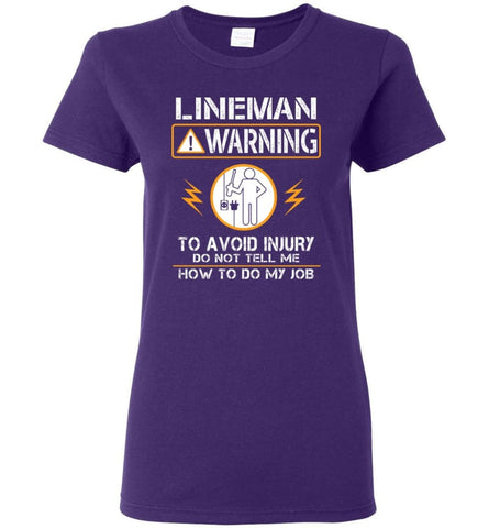 Lineman Warning Hoodie Funny Lineman Shirts Power Lineman Hoodies Sweatshirt And Womans Shirts - Purple / M
