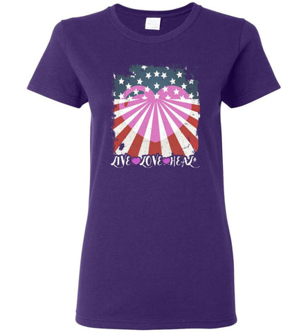 Live Love Heal Nurse Shirt Gift for Who Love Nursing Women Tee - Purple / M