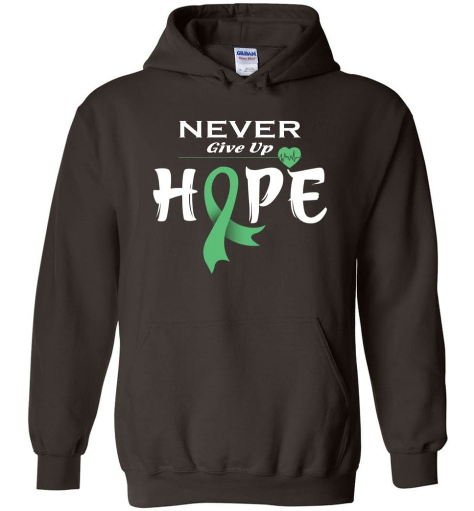 Liver Cancer Awareness Never Give Up Hope Hoodie - Dark Chocolate / M