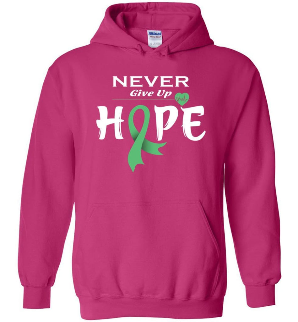Liver Cancer Awareness Never Give Up Hope Hoodie - Heliconia / M