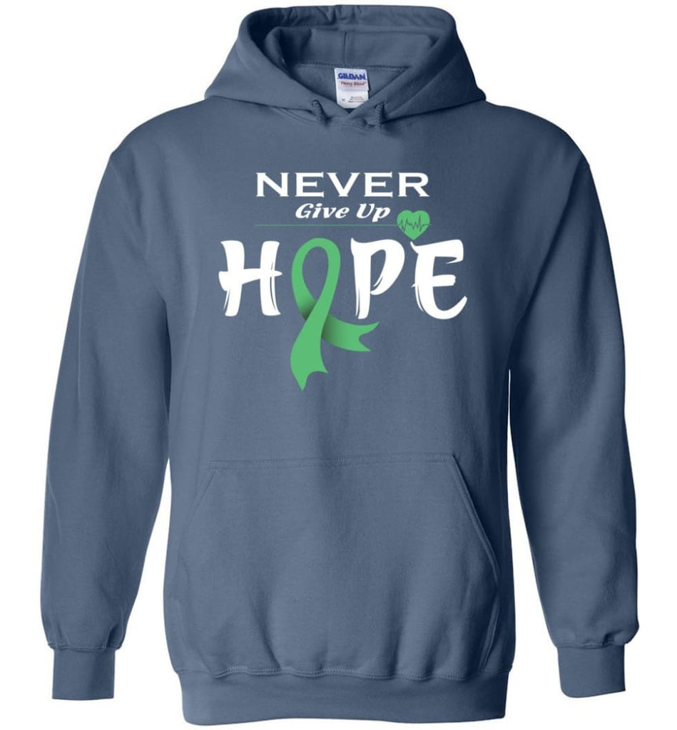 Liver Cancer Awareness Never Give Up Hope Hoodie - Indigo Blue / M