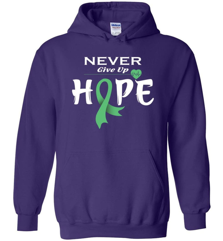 Liver Cancer Awareness Never Give Up Hope Hoodie - Purple / M