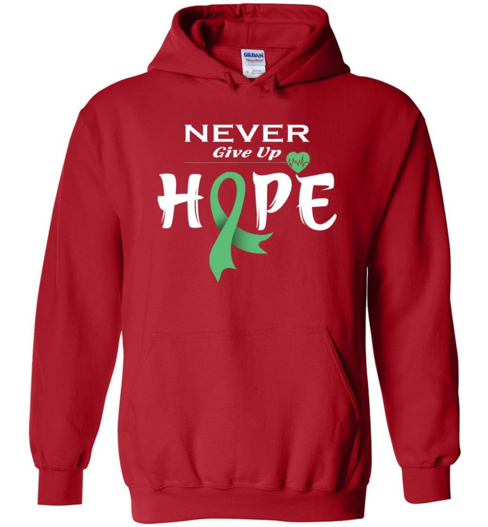 Liver Cancer Awareness Never Give Up Hope Hoodie - Red / M