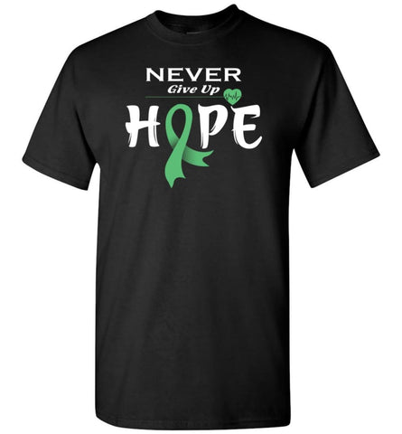 Liver Cancer Awareness Never Give Up Hope T-Shirt - Black / S