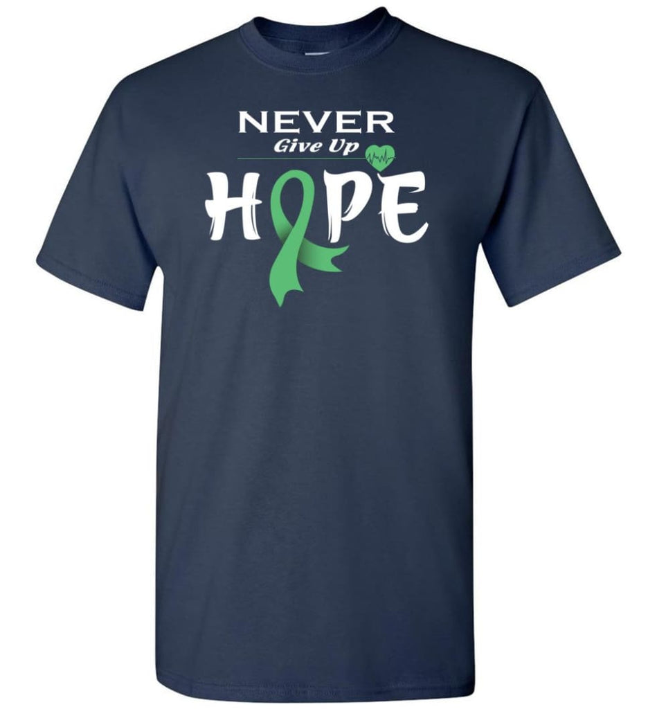 Liver Cancer Awareness Never Give Up Hope T-Shirt - Navy / S