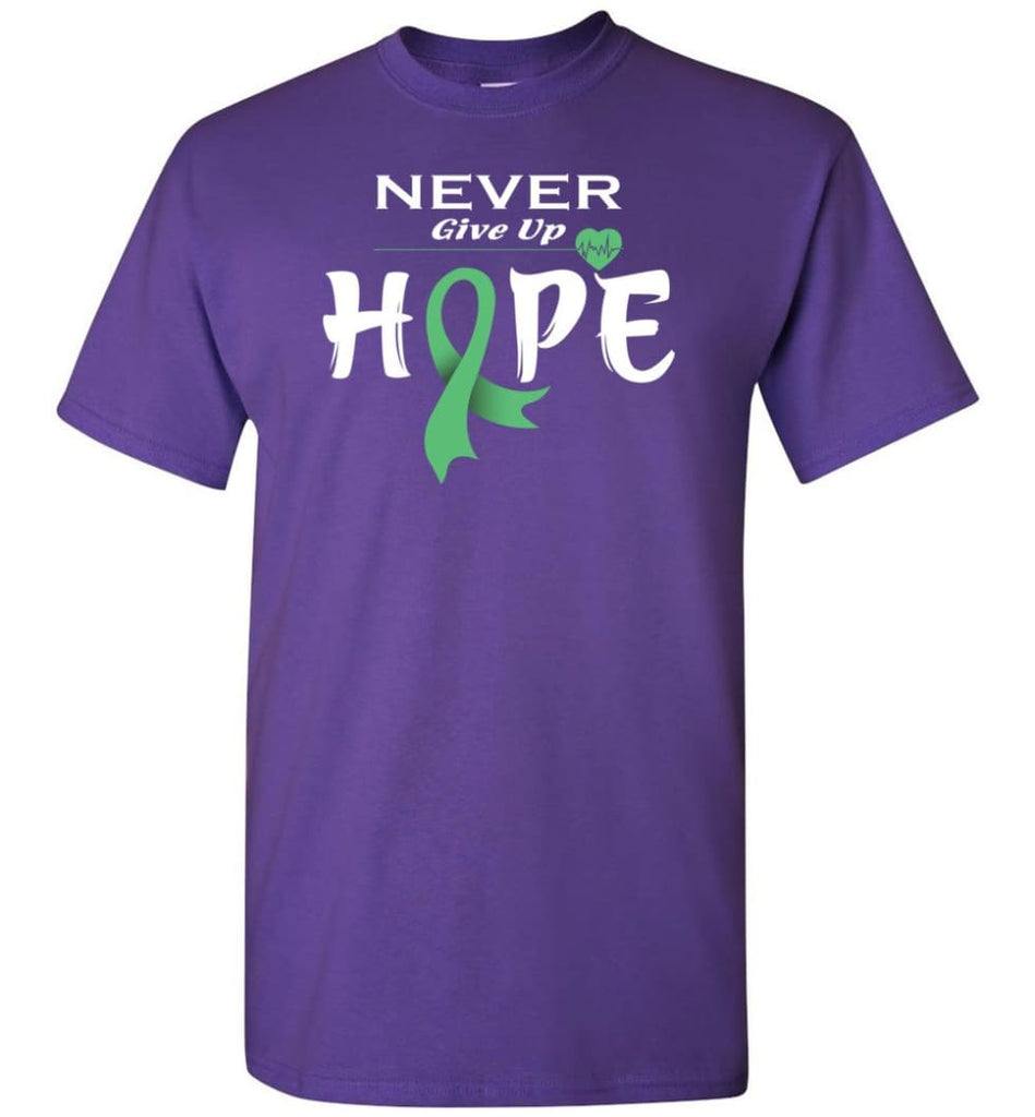 Liver Cancer Awareness Never Give Up Hope T-Shirt - Purple / S