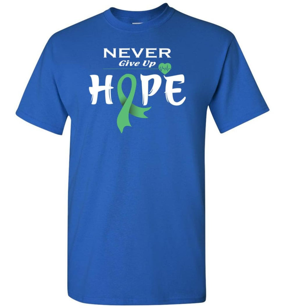 Liver Cancer Awareness Never Give Up Hope T-Shirt - Royal / S